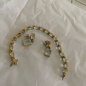 14K Gold and Aquamarine Jewelry Set